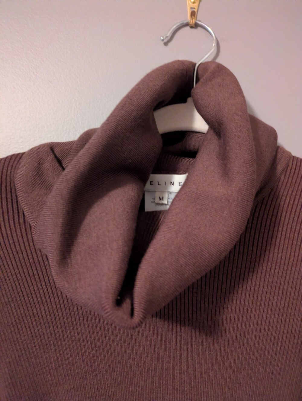 Celine Wool Ribbed Turtleneck M - Picture 2 of 9